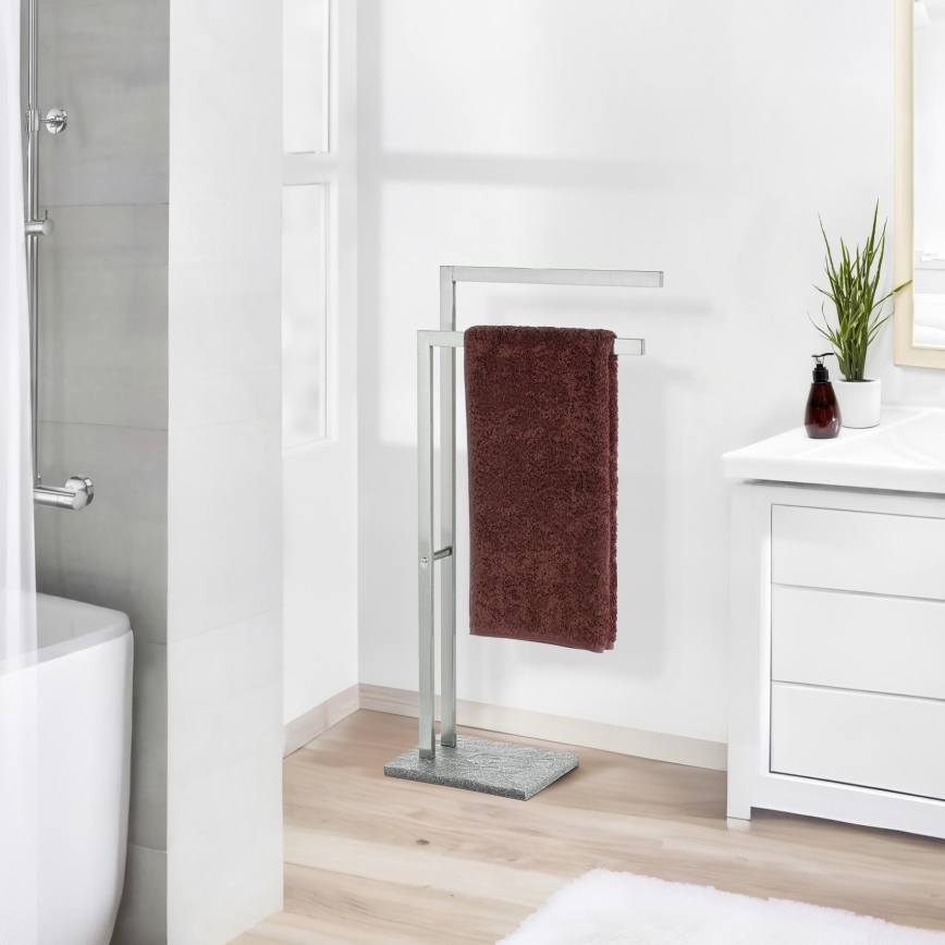 WENKO 20603100 - Porte-serviettes GRANIT 43,5 x 86,5 cm inox/satiné/gris