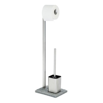 WENKO 20604100 - Brosse WC GRANIT 23x73,5 cm inox/satiné/gris
