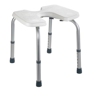 WENKO 206051100-Tabouret SECURA 46x53,5 cm blanc/argenté