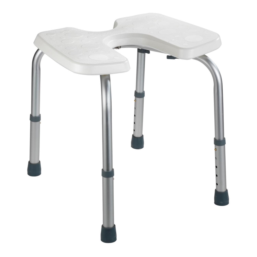 WENKO 206051100-Tabouret SECURA 46x53,5 cm blanc/argenté