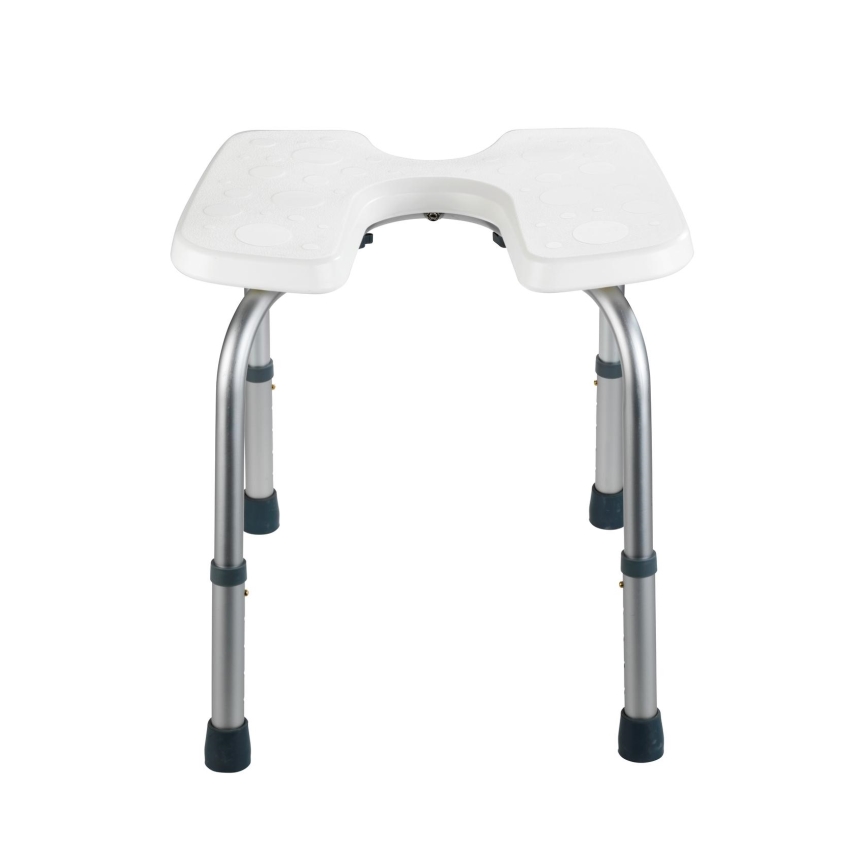 WENKO 206051100-Tabouret SECURA 46x53,5 cm blanc/argenté