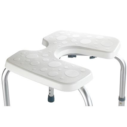 WENKO 206051100-Tabouret SECURA 46x53,5 cm blanc/argenté