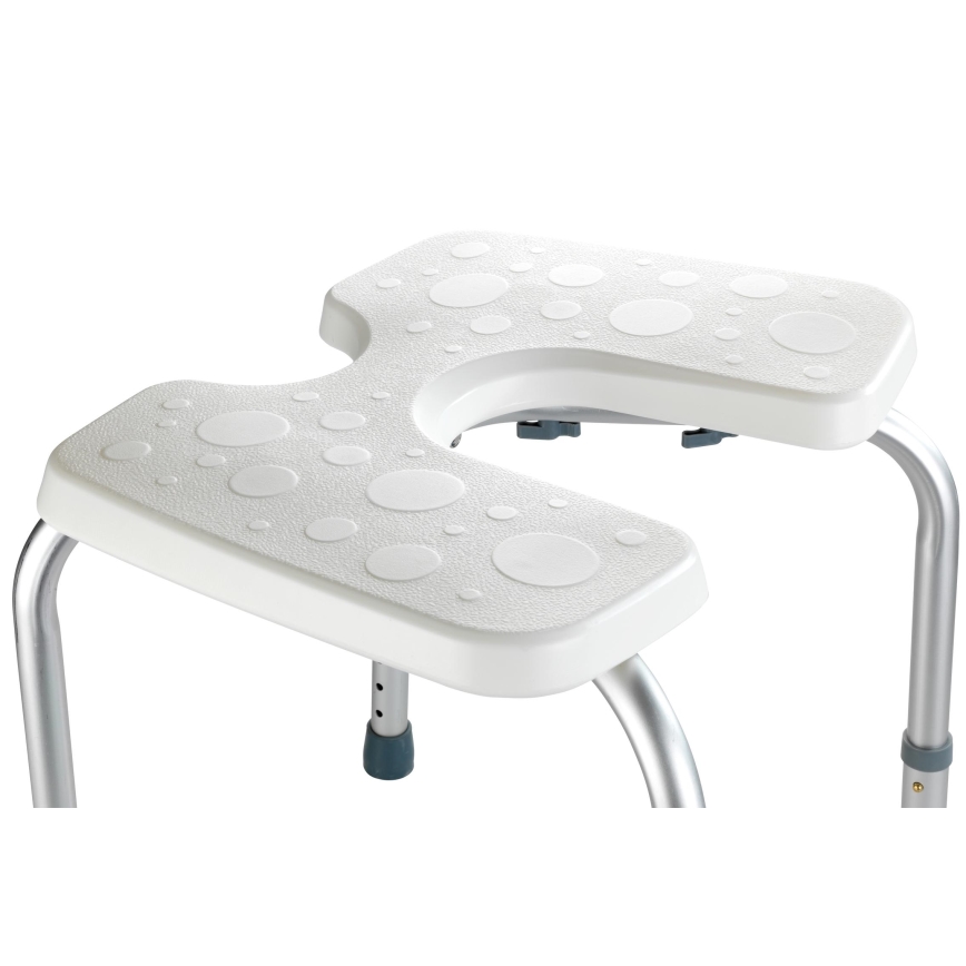 WENKO 206051100-Tabouret SECURA 46x53,5 cm blanc/argenté