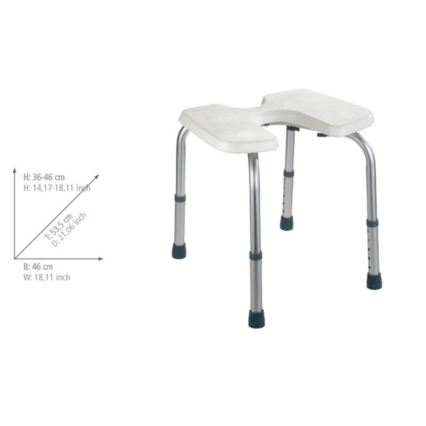 WENKO 206051100-Tabouret SECURA 46x53,5 cm blanc/argenté