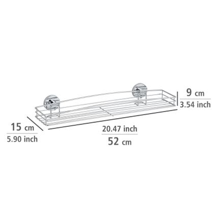WENKO 20884100-Étagère VACUUM-LOC MILAZZO 51x15,2 cm chrome brillant