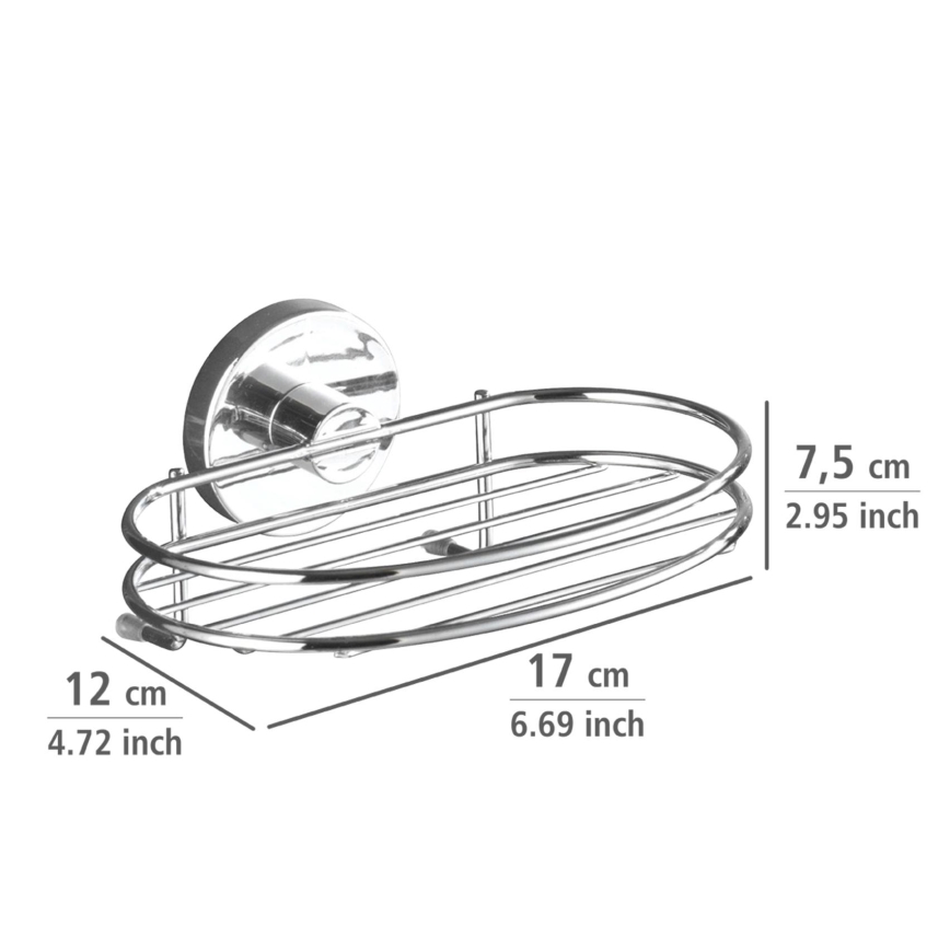 WENKO 20890100 - Porte-savon VACUUM-LOC MILAZZO 16,5 x 12 cm chromé brillant