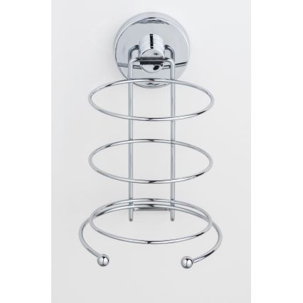 WENKO 20896100 - Support pour sèche-cheveux VACUUM-LOC MILAZZO 12x17 cm chromé brillant