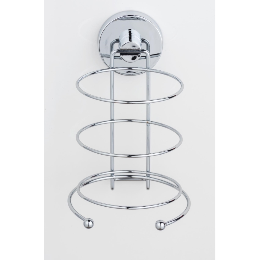 WENKO 20896100 - Support pour sèche-cheveux VACUUM-LOC MILAZZO 12x17 cm chromé brillant
