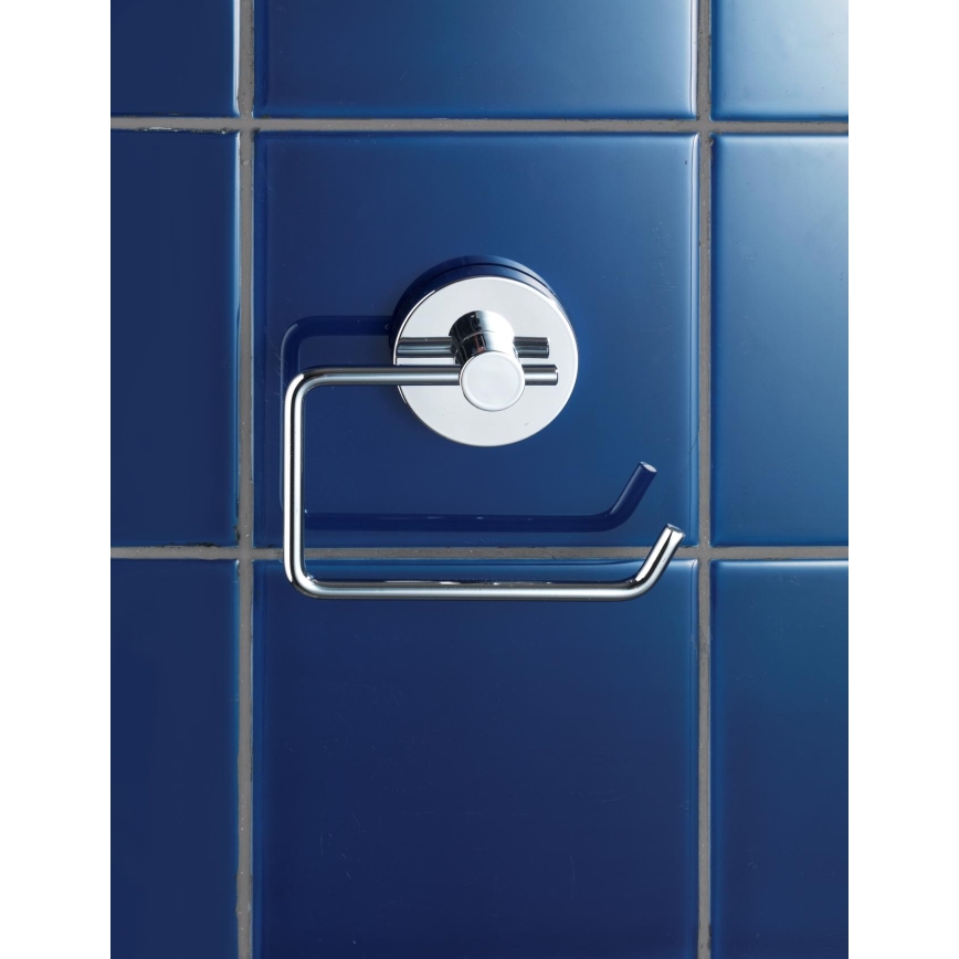 WENKO 20899100- Support pour rouleau de papier toilette VACUUM-LOC MILAZZO 13x10,5 cm chromé brillant