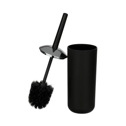 WENKO 21210100 - Brosse WC BRASIL 10x37 cm noire/chrome brillant