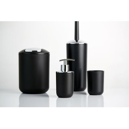 WENKO 21211100 - Poubelle BRASIL 14x21 cm noir/chrome brillant