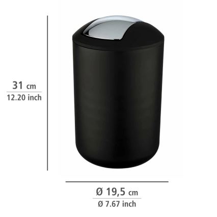 WENKO 21212100 - Corbeille BRASIL 19,5x31 cm noir/chrome brillant
