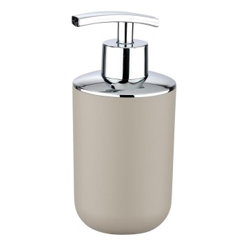 WENKO 21219100 - Distributeur de savon BRASIL 7,3x16,5 cm beige/chrome brillant