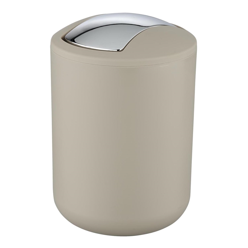 WENKO 21221100 - Poubelle BRASIL 14x21 cm beige/chrome brillant