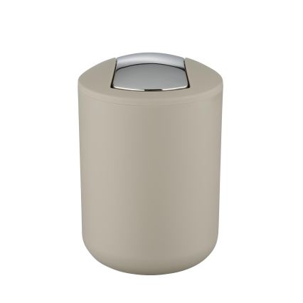 WENKO 21221100 - Poubelle BRASIL 14x21 cm beige/chrome brillant