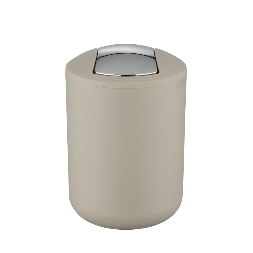 WENKO 21221100 - Poubelle BRASIL 14x21 cm beige/chrome brillant
