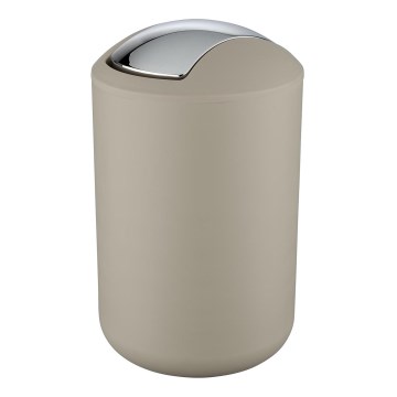 WENKO 21222100 - Corbeille BRASIL 19,5x31 cm beige/chrome brillant