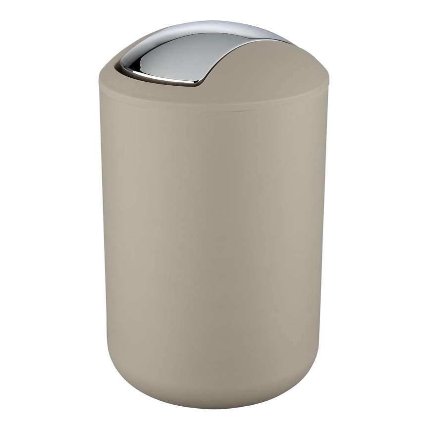 WENKO 21222100 - Corbeille BRASIL 19,5x31 cm beige/chrome brillant