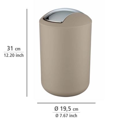 WENKO 21222100 - Corbeille BRASIL 19,5x31 cm beige/chrome brillant