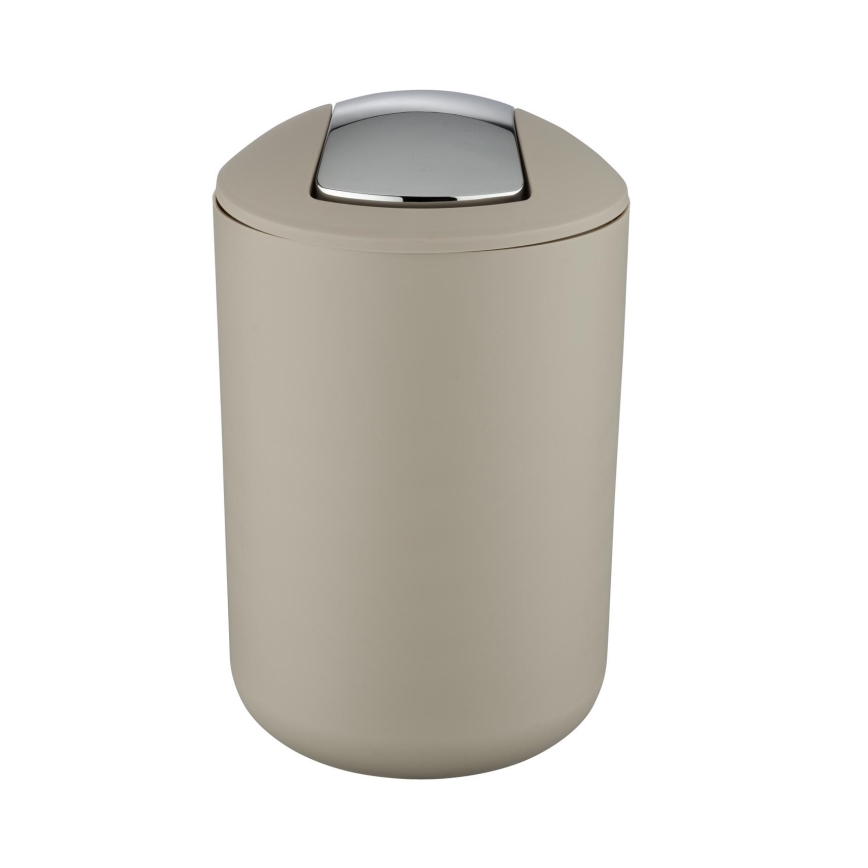 WENKO 21222100 - Corbeille BRASIL 19,5x31 cm beige/chrome brillant