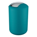 WENKO 21227100 - Poubelle BRASIL 19,5x31 cm turquoise/chrome brillant