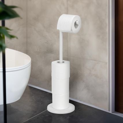WENKO 21424100 - Porte-rouleau pour papier toilette 21 x 55 cm blanc