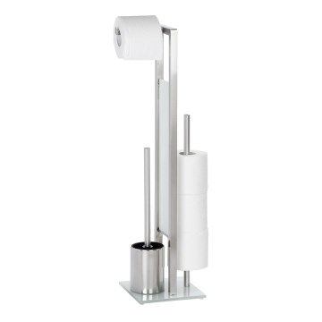 WENKO 21564100 - Brosse WC RIVALTA 18x70 cm inox/argent/blanc/noir