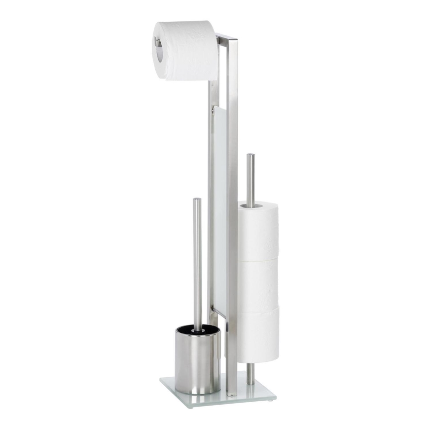 WENKO 21564100 - Brosse WC RIVALTA 18x70 cm inox/argent/blanc/noir
