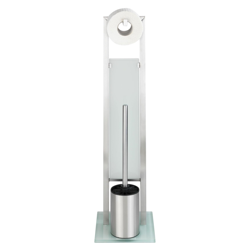 WENKO 21564100 - Brosse WC RIVALTA 18x70 cm inox/argent/blanc/noir