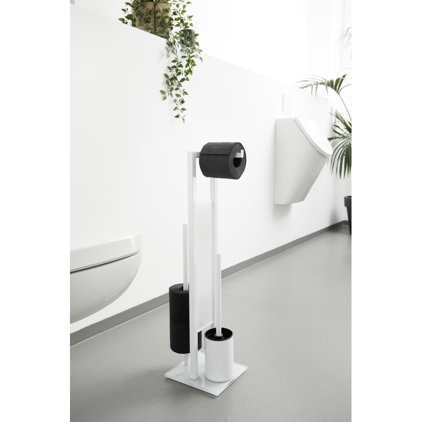 WENKO 21565100 - Brosse WC RIVALTA 18x70 cm blanche/noire