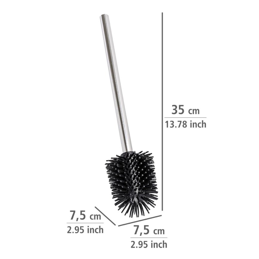 WENKO 21799100 - Brosse WC 7,5x35 cm inox/argenté/noir
