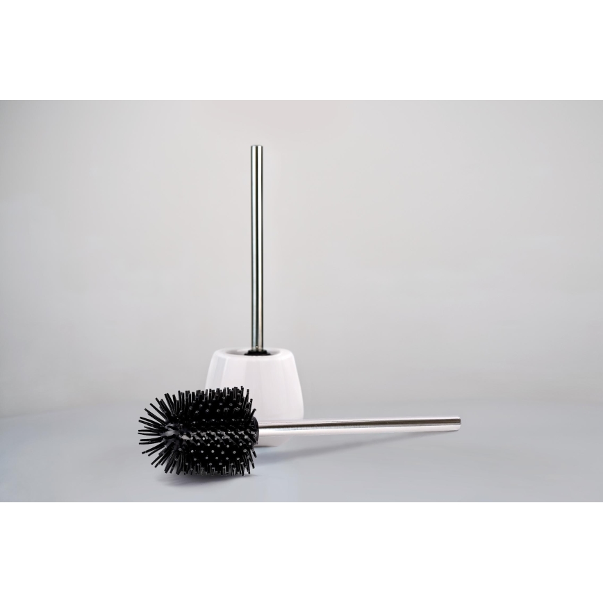 WENKO 21799100 - Brosse WC 7,5x35 cm inox/argenté/noir