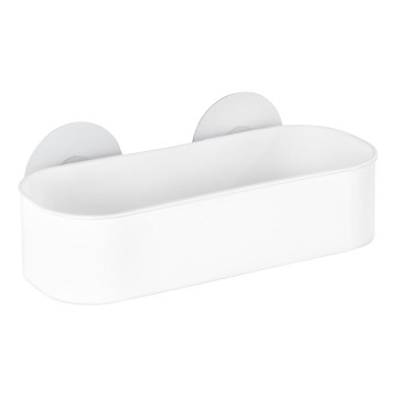 WENKO 21824100-Étagère OSIMO en plastique 27x12 cm blanche/transparente