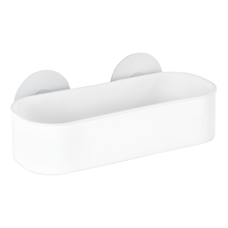 WENKO 21824100-Étagère OSIMO en plastique 27x12 cm blanche/transparente