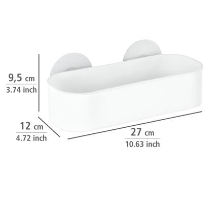 WENKO 21824100-Étagère OSIMO en plastique 27x12 cm blanche/transparente