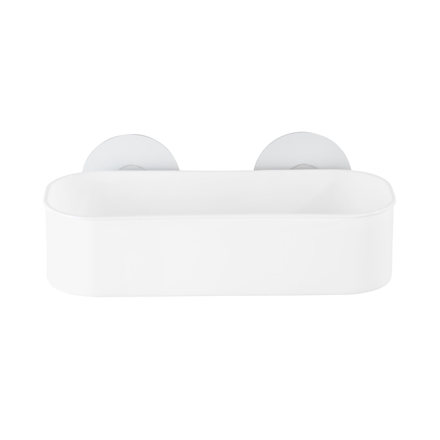 WENKO 21824100-Étagère OSIMO en plastique 27x12 cm blanche/transparente