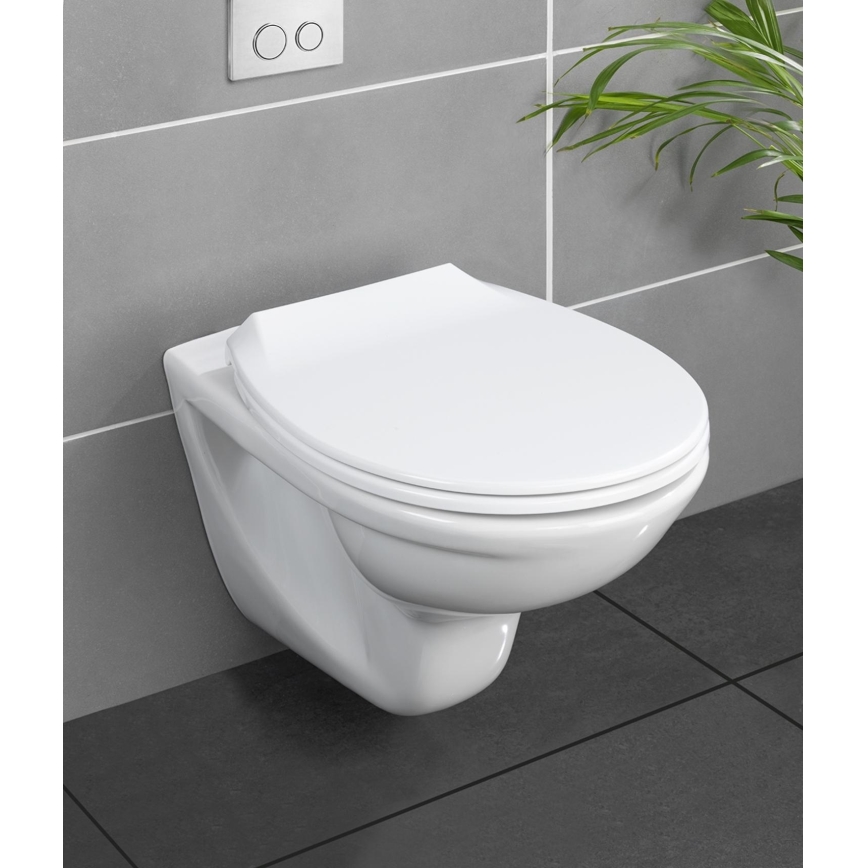 WENKO 21901100-WC abattant WC KOS 44 x 37 cm blanc/argenté