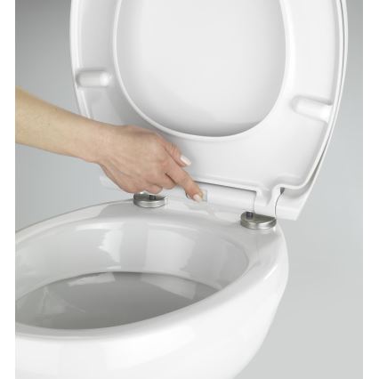 WENKO 21903100-WC abattant WC SAMOS 44,5x37,5 cm blanc/argenté