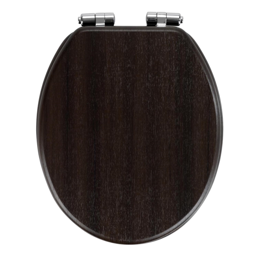 WENKO 22015100-WC abattant WENGE 35,5x42,5 cm brun/argenté