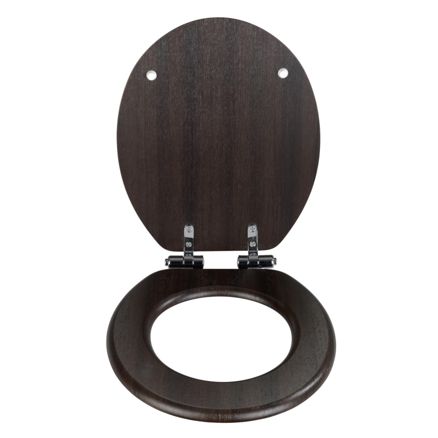 WENKO 22015100-WC abattant WENGE 35,5x42,5 cm brun/argenté