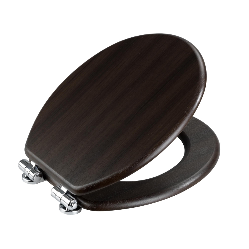 WENKO 22015100-WC abattant WENGE 35,5x42,5 cm brun/argenté