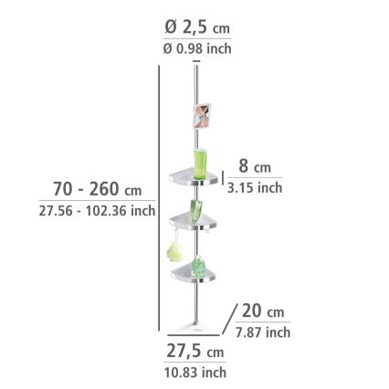WENKO 22124100-Élément d'angle PREMIUM 27,5x260 cm argenté