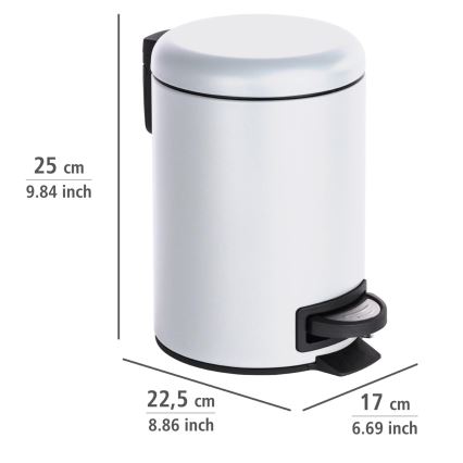 WENKO 22142800 - Corbeille LEMAN 17x25 cm blanc/noir