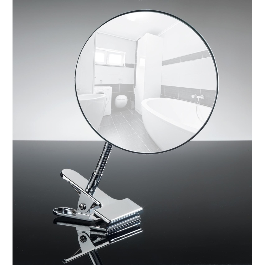 WENKO 22195100 - Miroir de maquillage CLIP 15x27 cm chrome brillant