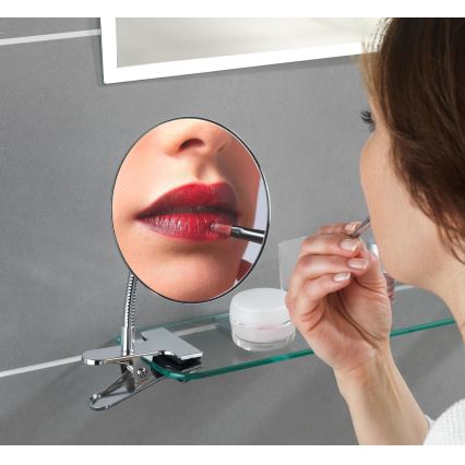 WENKO 22195100 - Miroir de maquillage CLIP 15x27 cm chrome brillant