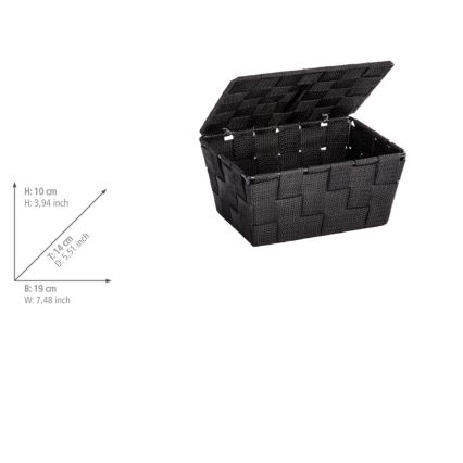WENKO 22197100 - Panier ADRIA 19 x 14 cm noir