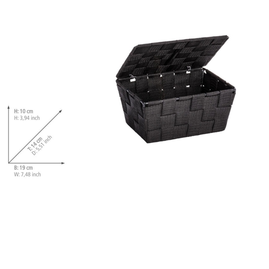 WENKO 22197100 - Panier ADRIA 19 x 14 cm noir