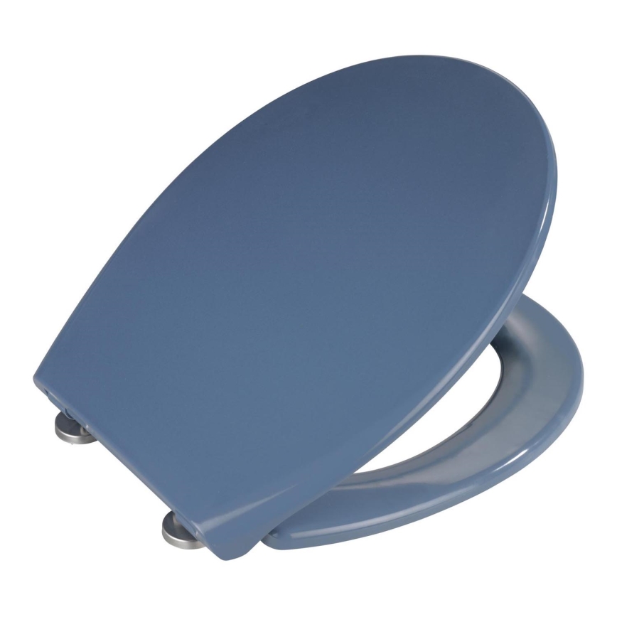 WENKO 22403100-WC abattant WC SAMOS 44,5x37,5 cm bleu/argenté