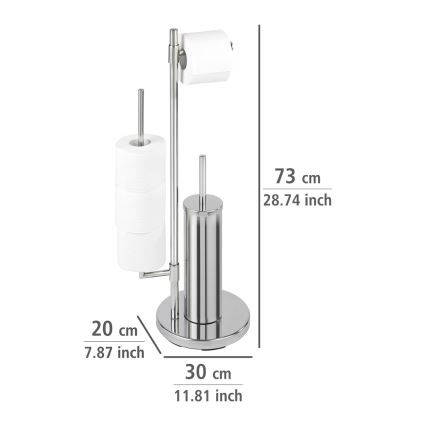 WENKO 22512100 - Brosse WC UNIVERSALO NEO 30x73 cm inox/argenté