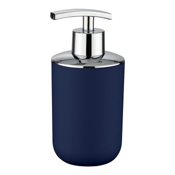 WENKO 22519100 - Distributeur de savon BRASIL 320 ml bleu/chrome brillant